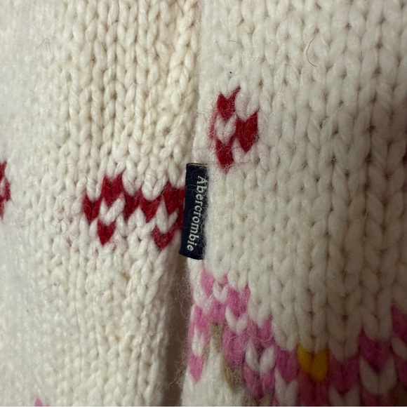 Abercrombie & Fitch Vintage Y2K Women’s Medium Fair Isle Lambswool Knit Sweater - Picture 5 of 6